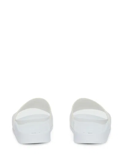 Msgm Logo-embossed Slides In White