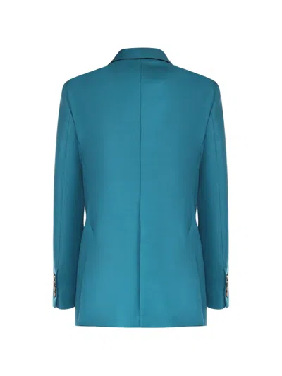 Max Mara Buttoned Double-breasted Blazer In Blue