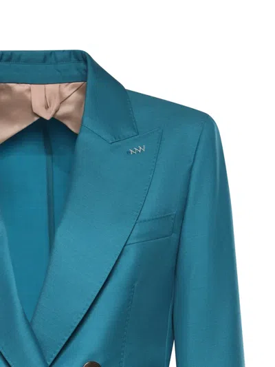 Max Mara Buttoned Double-breasted Blazer In Blue