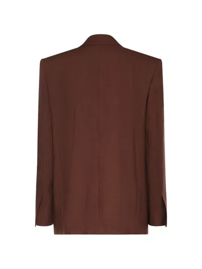 Pinko Buttoned Blazer In Brown