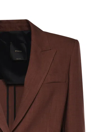 Pinko Buttoned Blazer In Brown