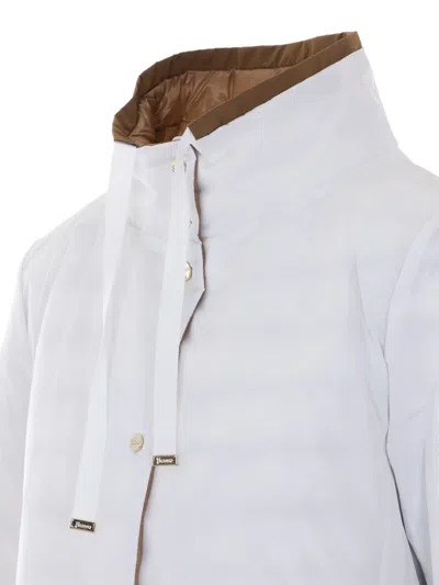 Herno Long-sleeved Drawstring Reversible Padded Coat In White