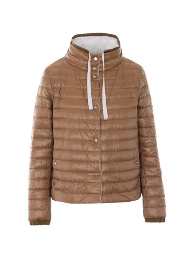 Herno Long-sleeved Drawstring Reversible Padded Coat In White