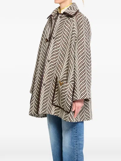 Valentino Patterned Button Coat In Multi