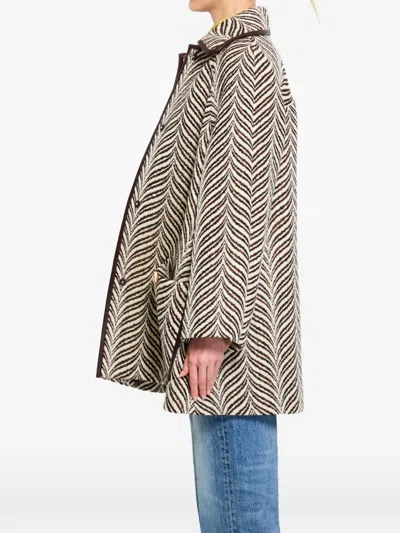 Valentino Patterned Button Coat In Multi