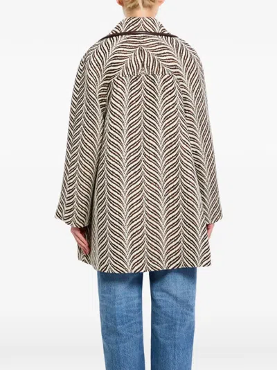 Valentino Patterned Button Coat In Multi