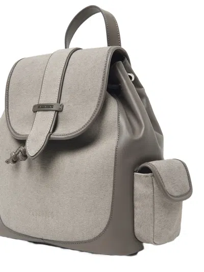 Peserico Flap-pocket Backpack In Gray