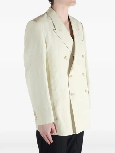 Auralee Double-breasted Blazer In White