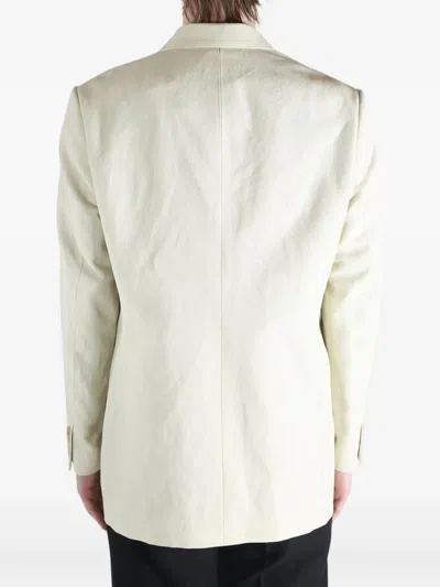 Auralee Double-breasted Blazer In White