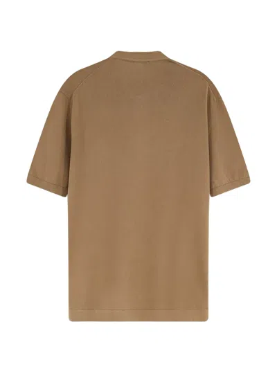 Corneliani Collarless Shirt In Brown