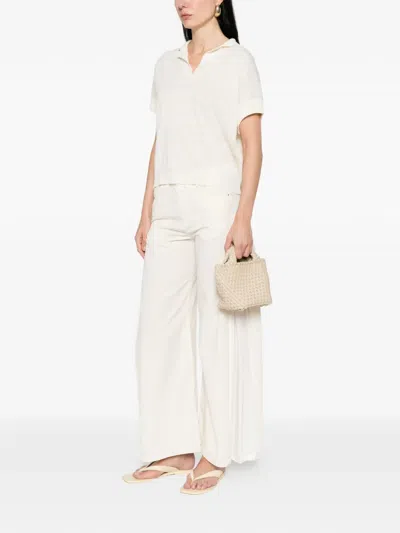 High Side Panel Trousers In White
