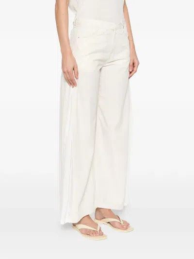 High Side Panel Trousers In White