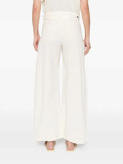 High Side Panel Trousers In White