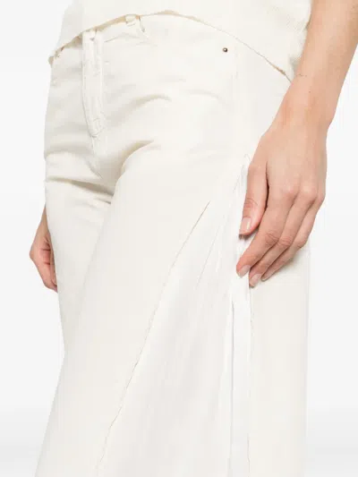 High Side Panel Trousers In White