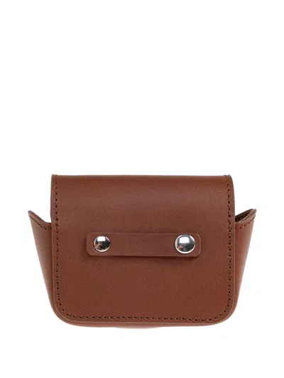 A.p.c. Leather Pet Case In Brown