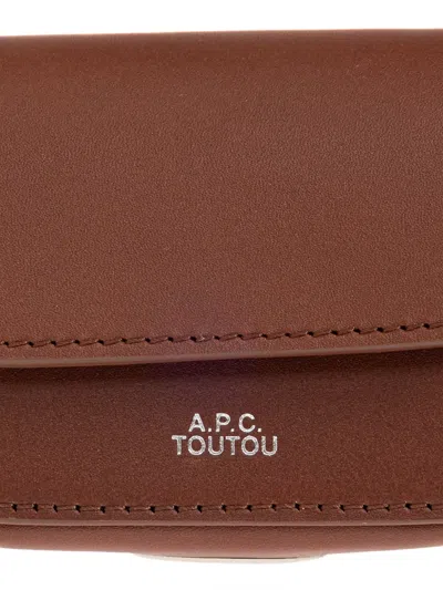A.p.c. Leather Pet Case In Brown