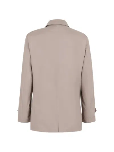 Herno Buttoned Long-sleeved Coat In Brown
