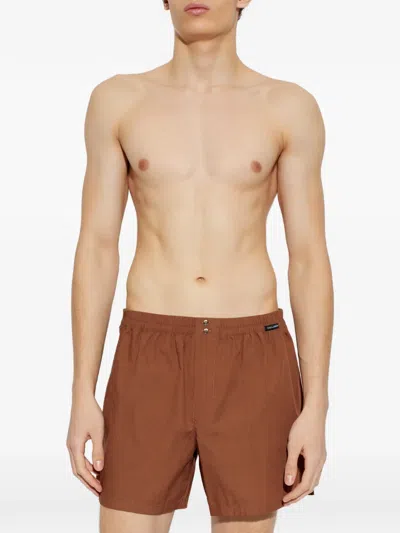 Dolce & Gabbana Button Boxer Briefs In Brown