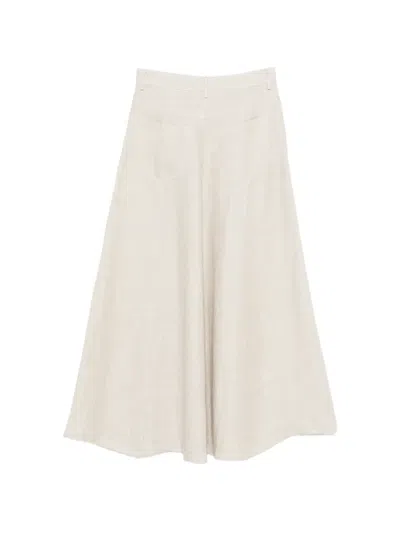 Alysi Button Panel Skirt In White