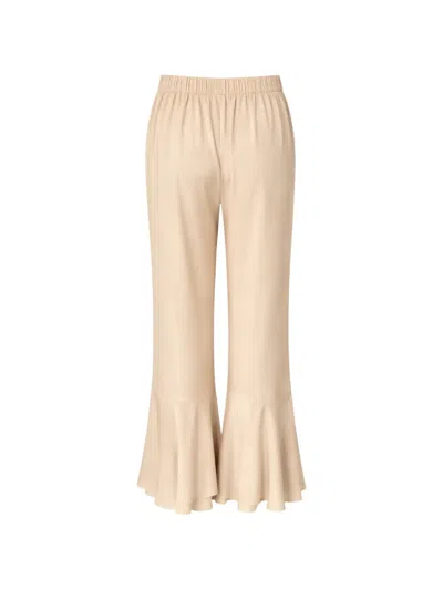 Silk95five Elasticated Flared Trousers In Neutral