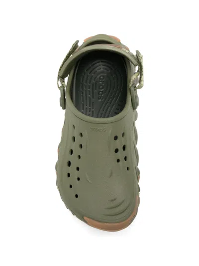 Crocs Perforated Strap Slippers In Green