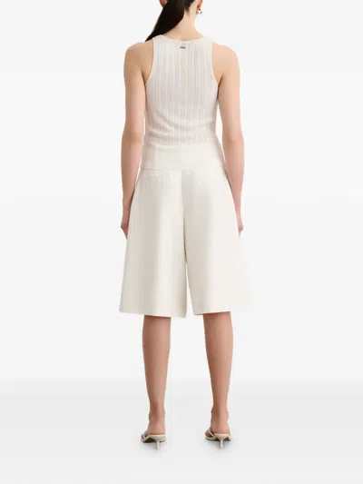 Toccin Nina Belted Culotte Pants In Optic In White