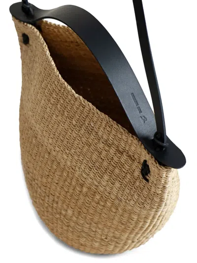 Inès Bressand Raffia Medium Shoulder Bag In Neutral