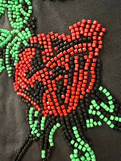 Bldg4 Flower-embroidered T-shirt In Black