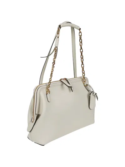 Etro Medium Doc Chain Leather Shoulder Bag In Neutral