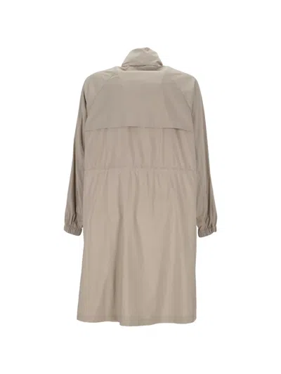 Brunello Cucinelli Back-drawstring Coat In Neutral