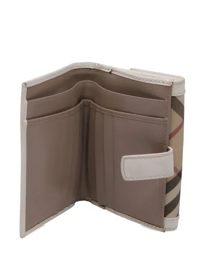 Pre-owned Burberry Check-pattern Wallet In Neutral