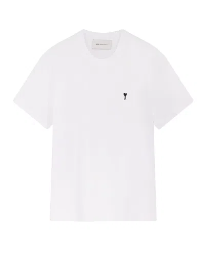 Ami Alexandre Mattiussi Ami Paris Men Ami De Coeur T-shirt In Organic Cotton Jersey In White