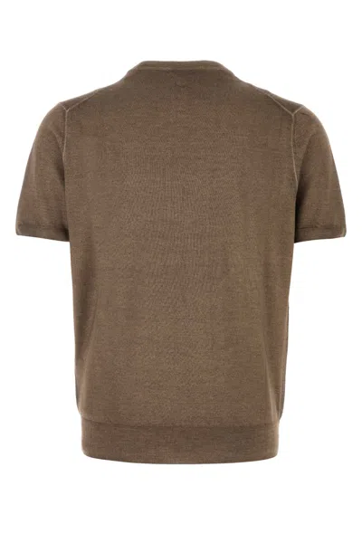 Canali Knitted T-shirt In Brown