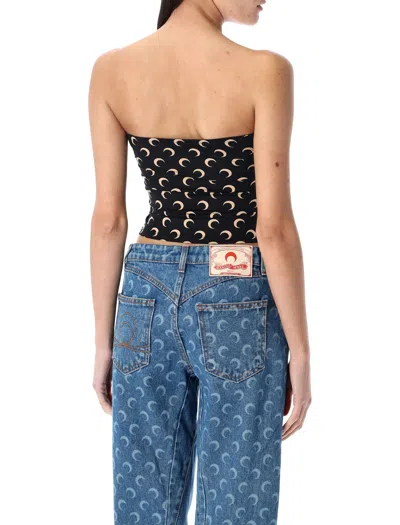 Marine Serre Moon Printed Jersey Sleeveless Tube Top In Multi