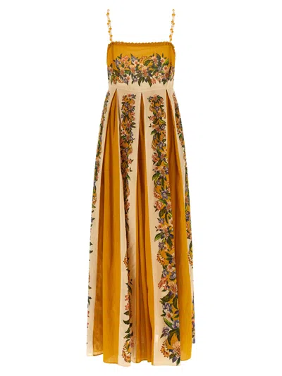 Farm Rio Sand Hilo Stripes Maxi Dresses Yellow In Multi