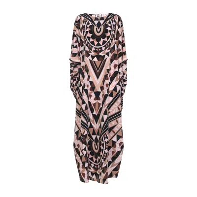 Pucci Long Kaftan In Brown