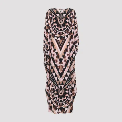 Pucci Long Kaftan In Brown