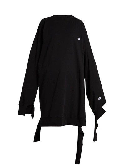 Vetements + Champion In Progress Oversized Cotton-jersey Dress In Black