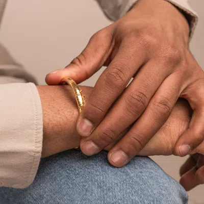 Dower & Hall 6mm Hinged Hammered Silver Nomad Bangle In Multi