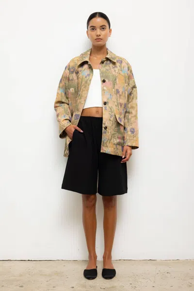 Leset Pre-order: Pam Button Down Jacket In Brown