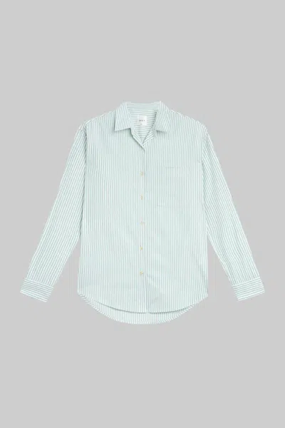 Leset Yoshi Stripe Classic Oversized Button Down In Blue