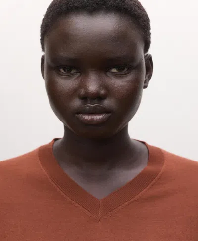 Mango Wool Sweater In Brown