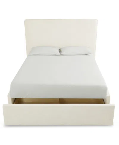Macy's Marcel Upholstered Queen Storage Bed In White