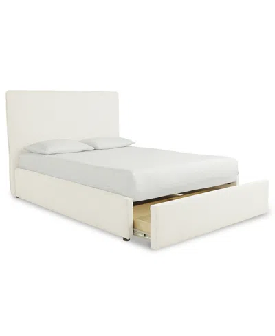 Macy's Marcel Upholstered Queen Storage Bed In White