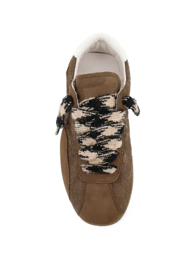 Represent Low-pro Nubuck Patterned-laces Sneakers In Brown