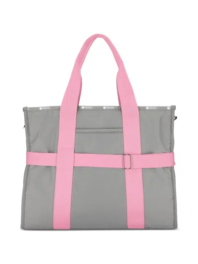 Msgm Strap Tote Bag In Gray