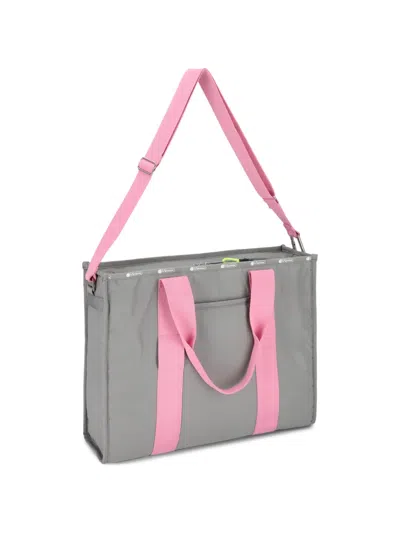 Msgm Strap Tote Bag In Gray