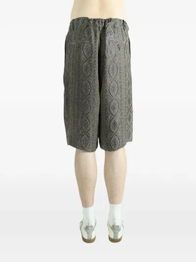 Uma Wang Pallor Patterned Drawstring Shorts In Gray