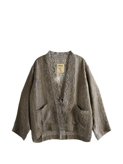 Uma Wang Juno Patterned Jacket In Blue