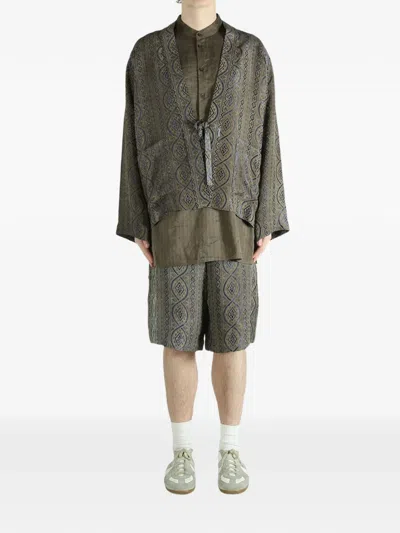 Uma Wang Juno Patterned Jacket In Blue